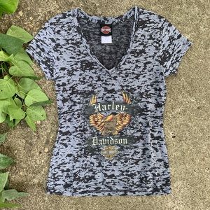 Harley Davidson Eagle Print Burnout